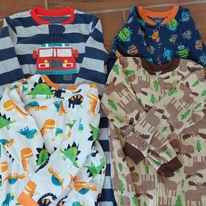 Boys Footed Pajamas Set of 4, Size 5T